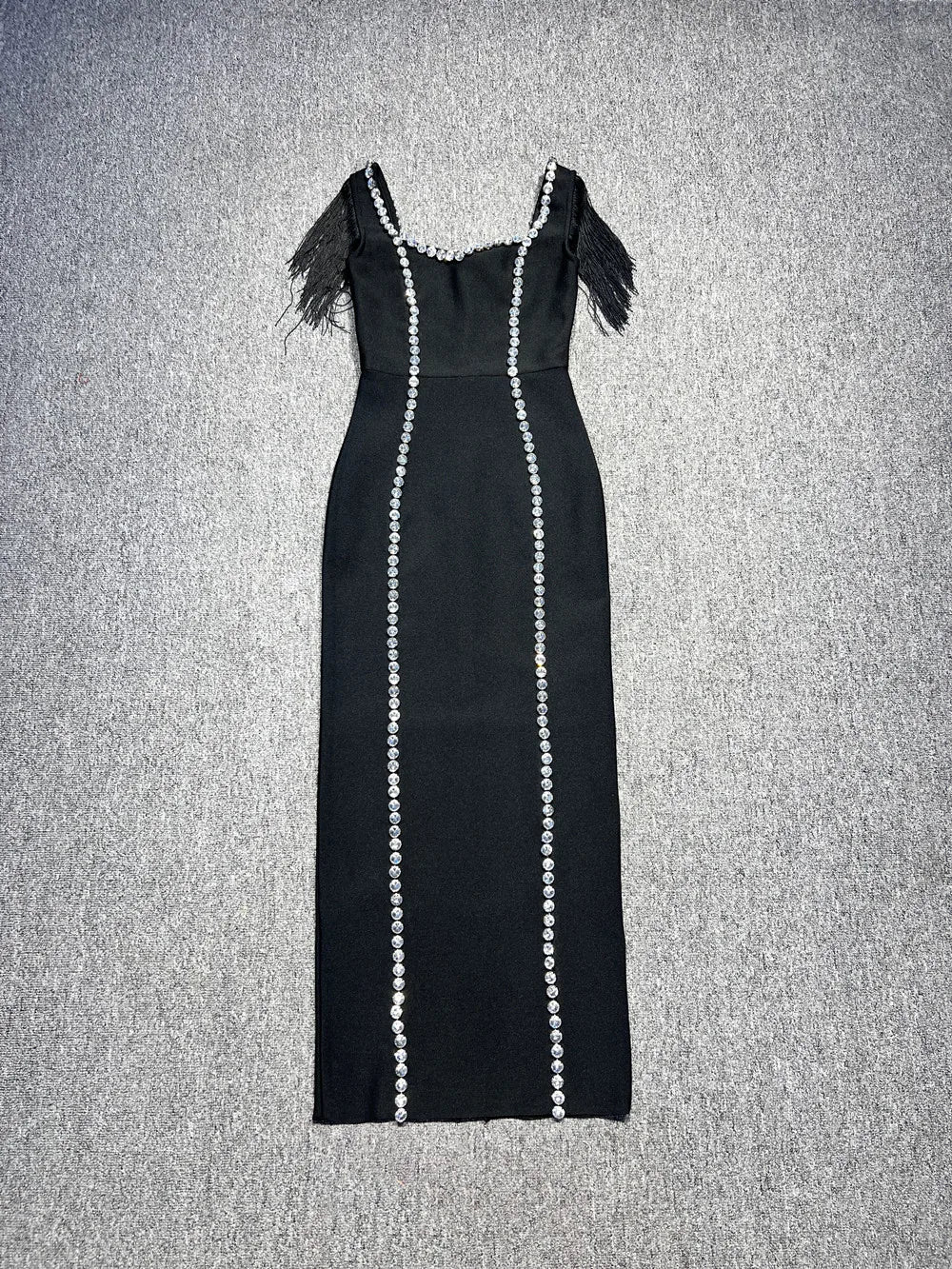 541 The Manhattan Pearl Fringe Gown