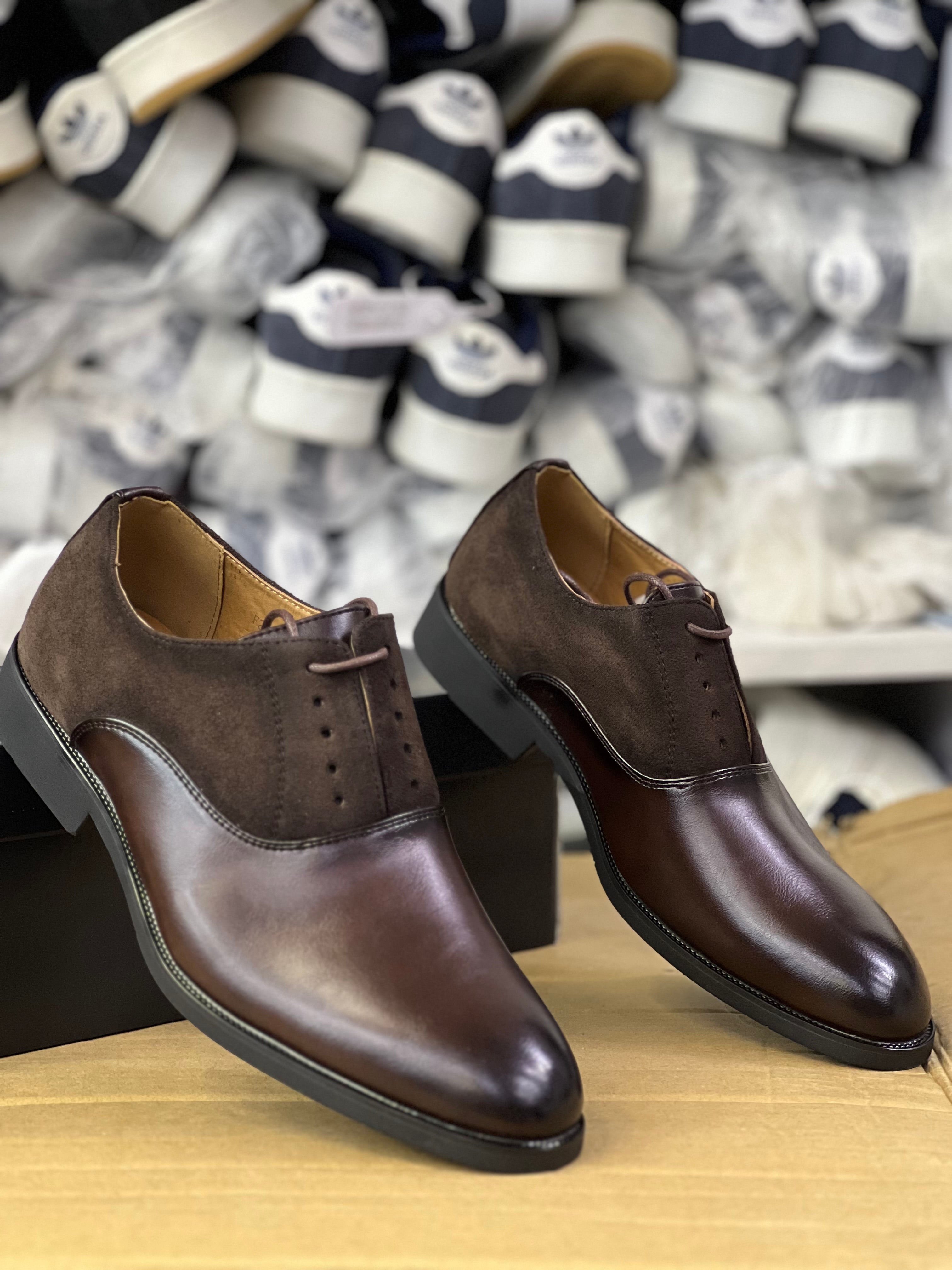 Men’s Leather Shoes - Dark Brown