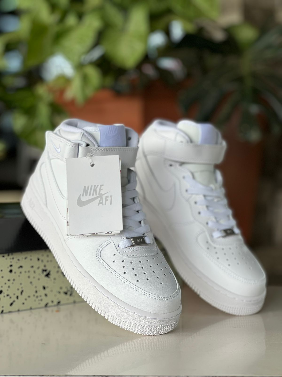 Airforce 1 High Cut Strap Sneakers - White