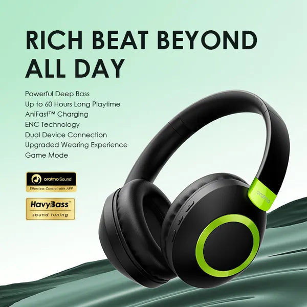 oraimo BoomPop 2 ENC Over-Ear Wireless Headphones