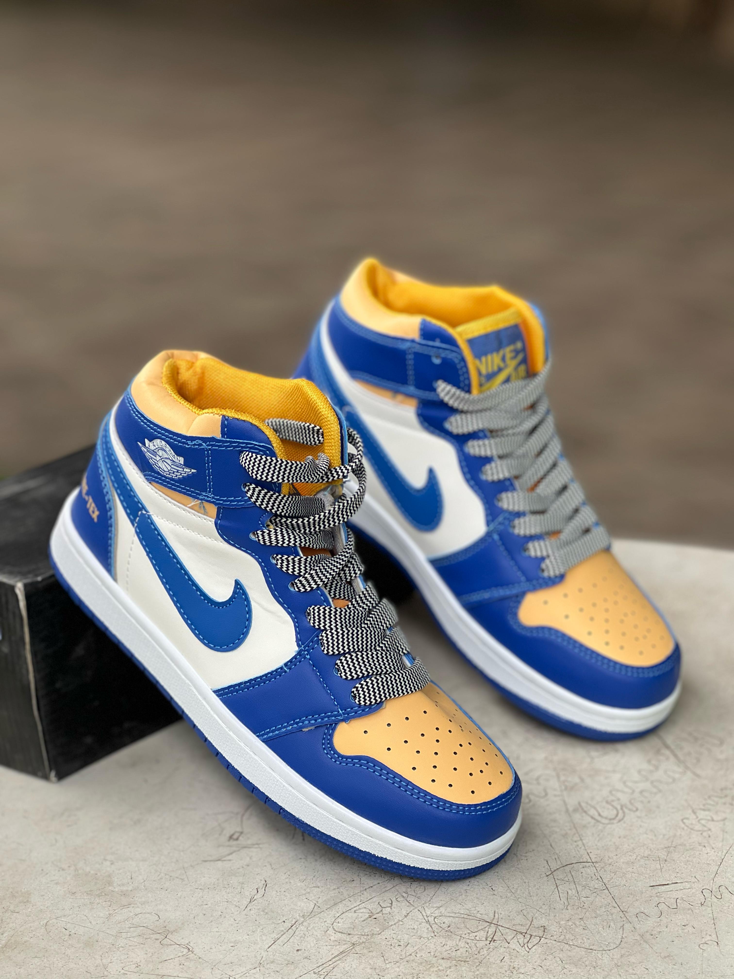 Nike Air Jordan 1 Sneakers (Blue/Yellow)