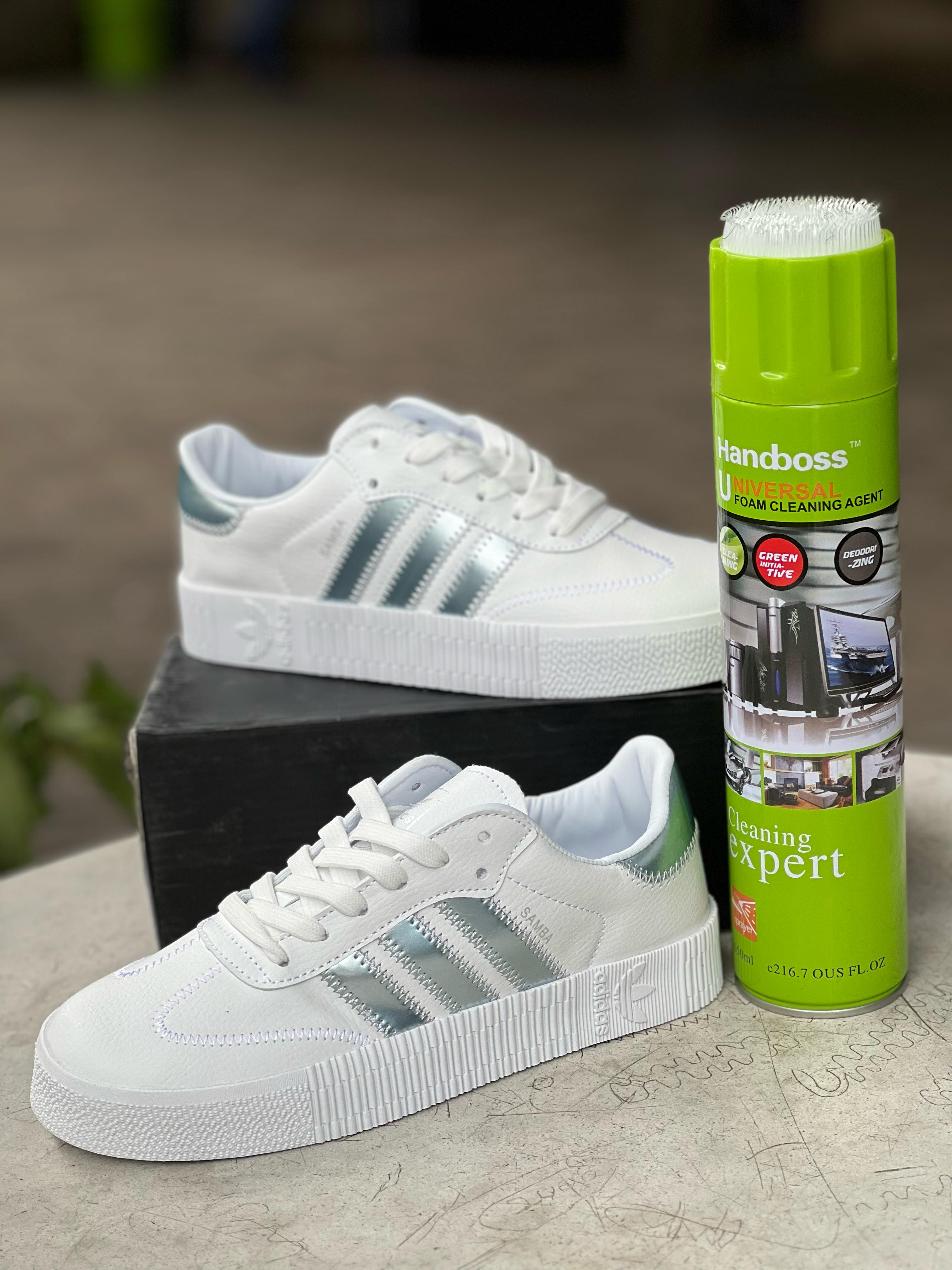 Adidas Samba Sneakers (White/Silver)