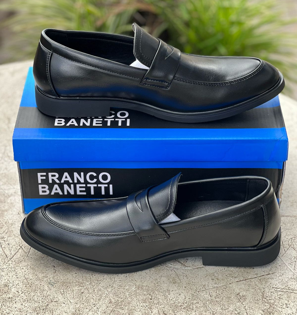 Franco Banetti Classic Leather Loafers for Men - Black