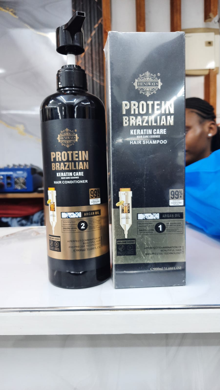 Heniways Protein Brazilian Keratin Care Hair Shampoo & Conditioner Set