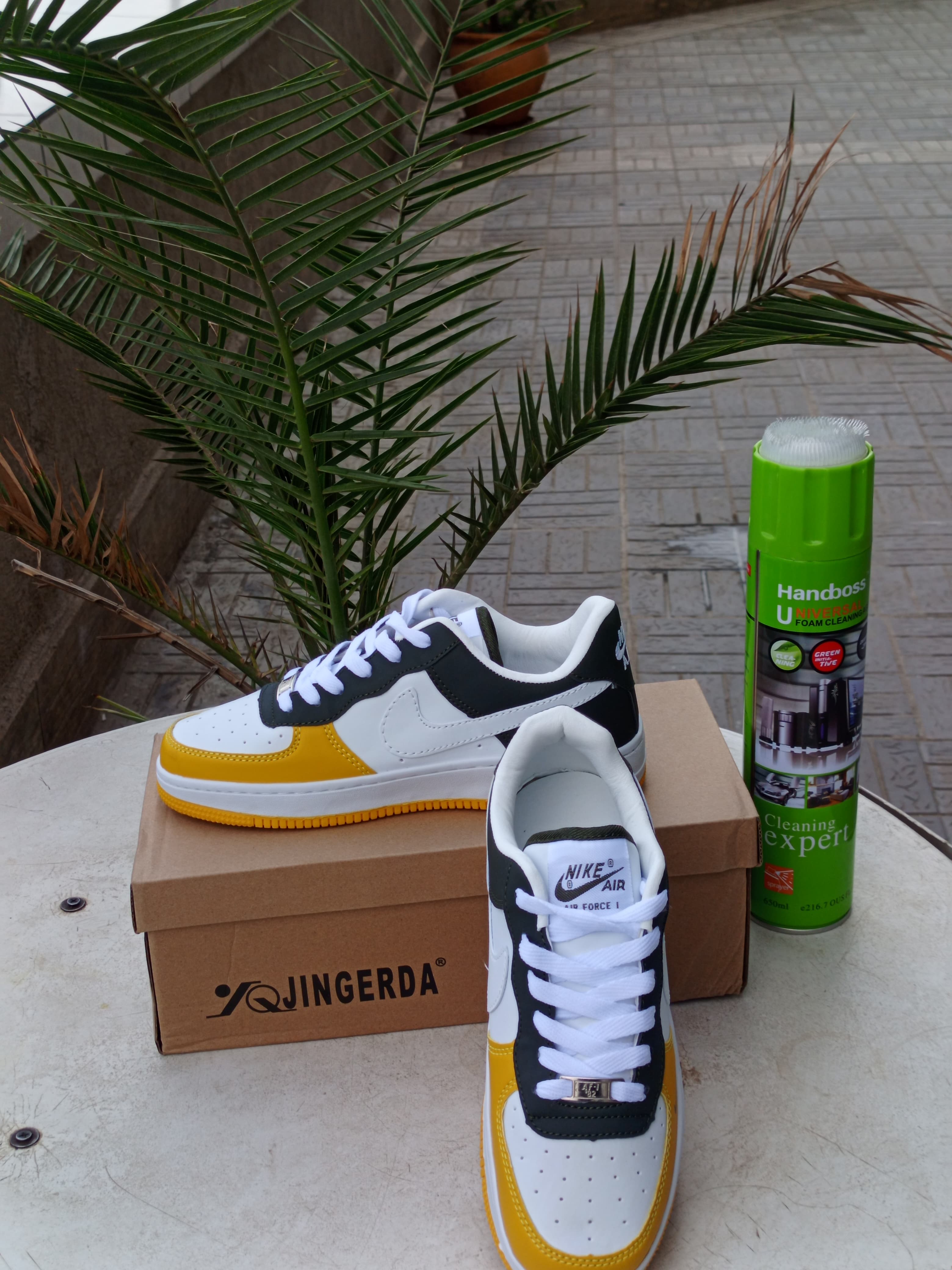 Air Force Sneakers Black, Yellow & White