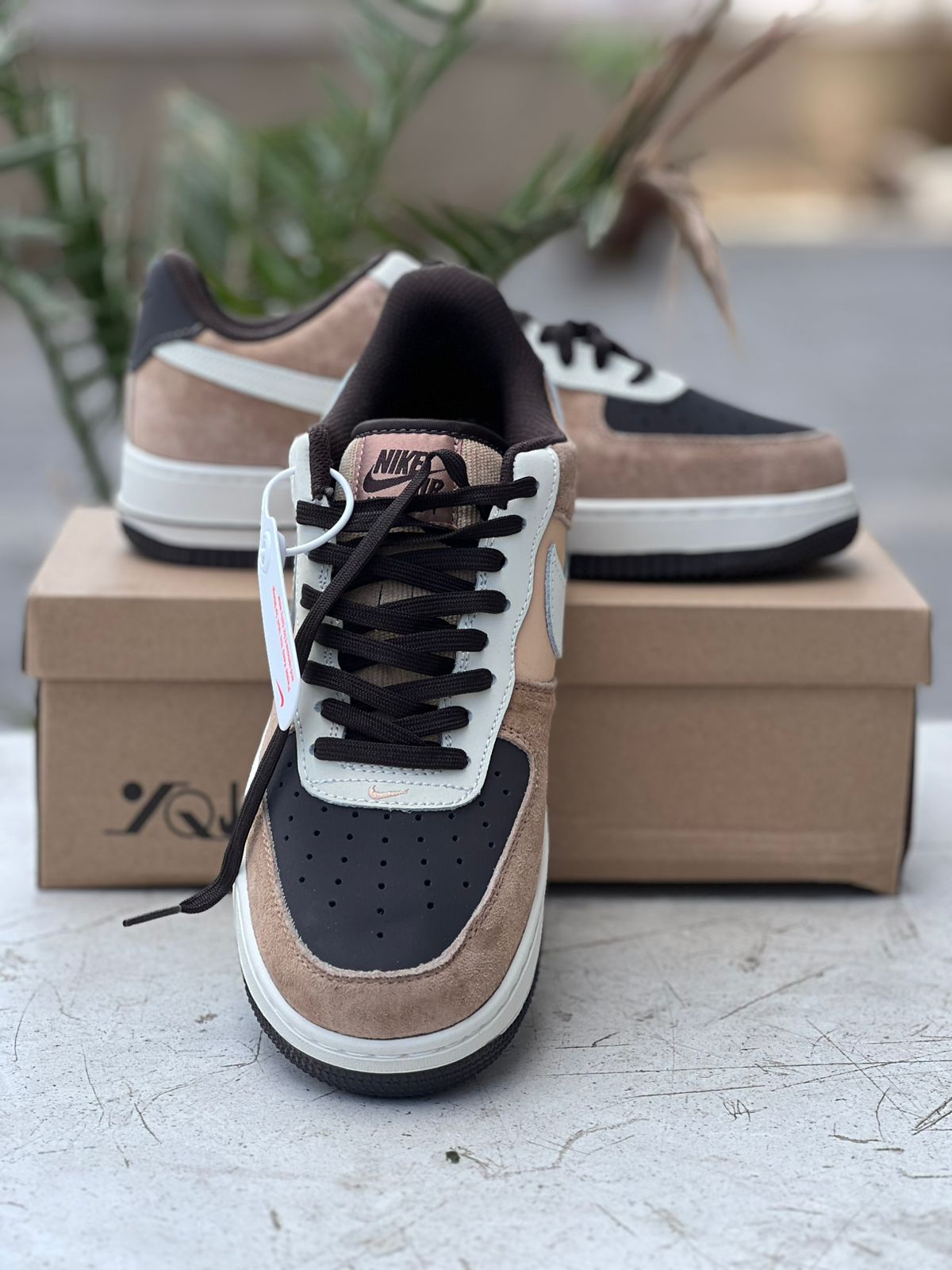 Air Force 1 Sneakers - Earth Tone Black, Brown & Beige