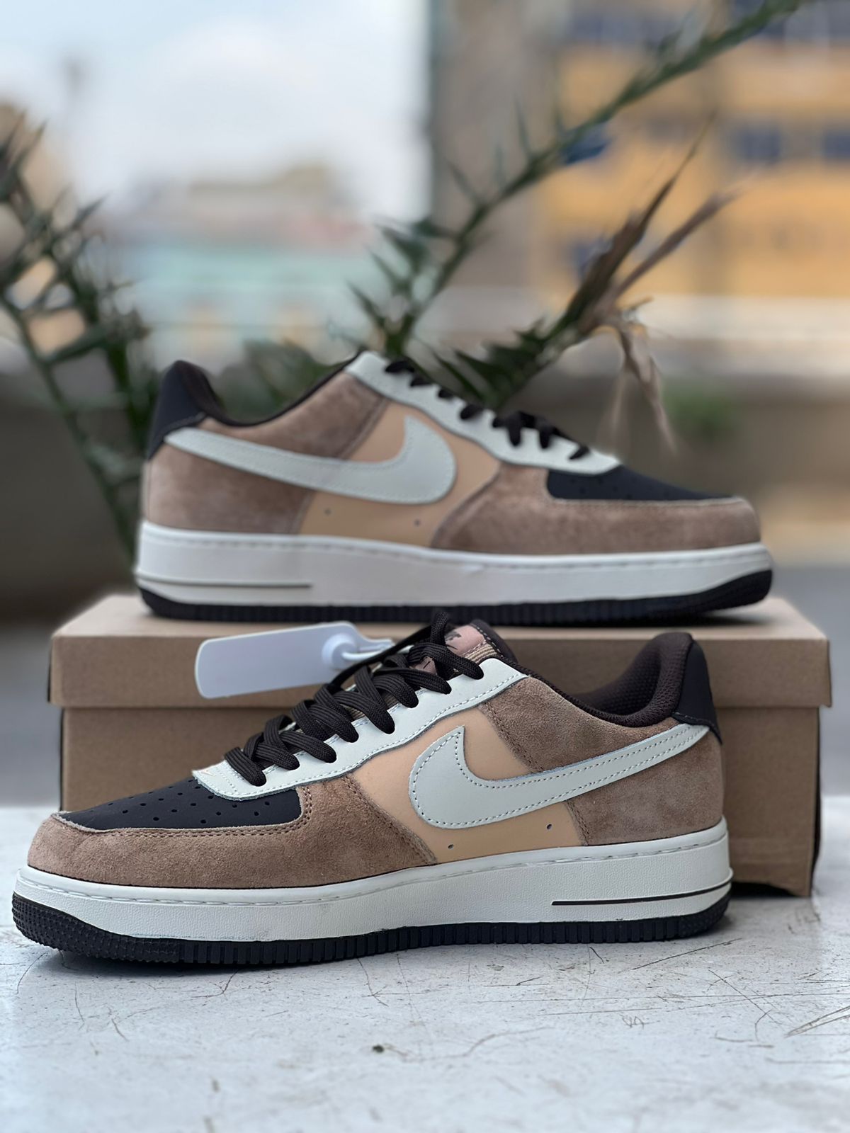 Air Force 1 Sneakers - Earth Tone Black, Brown & Beige