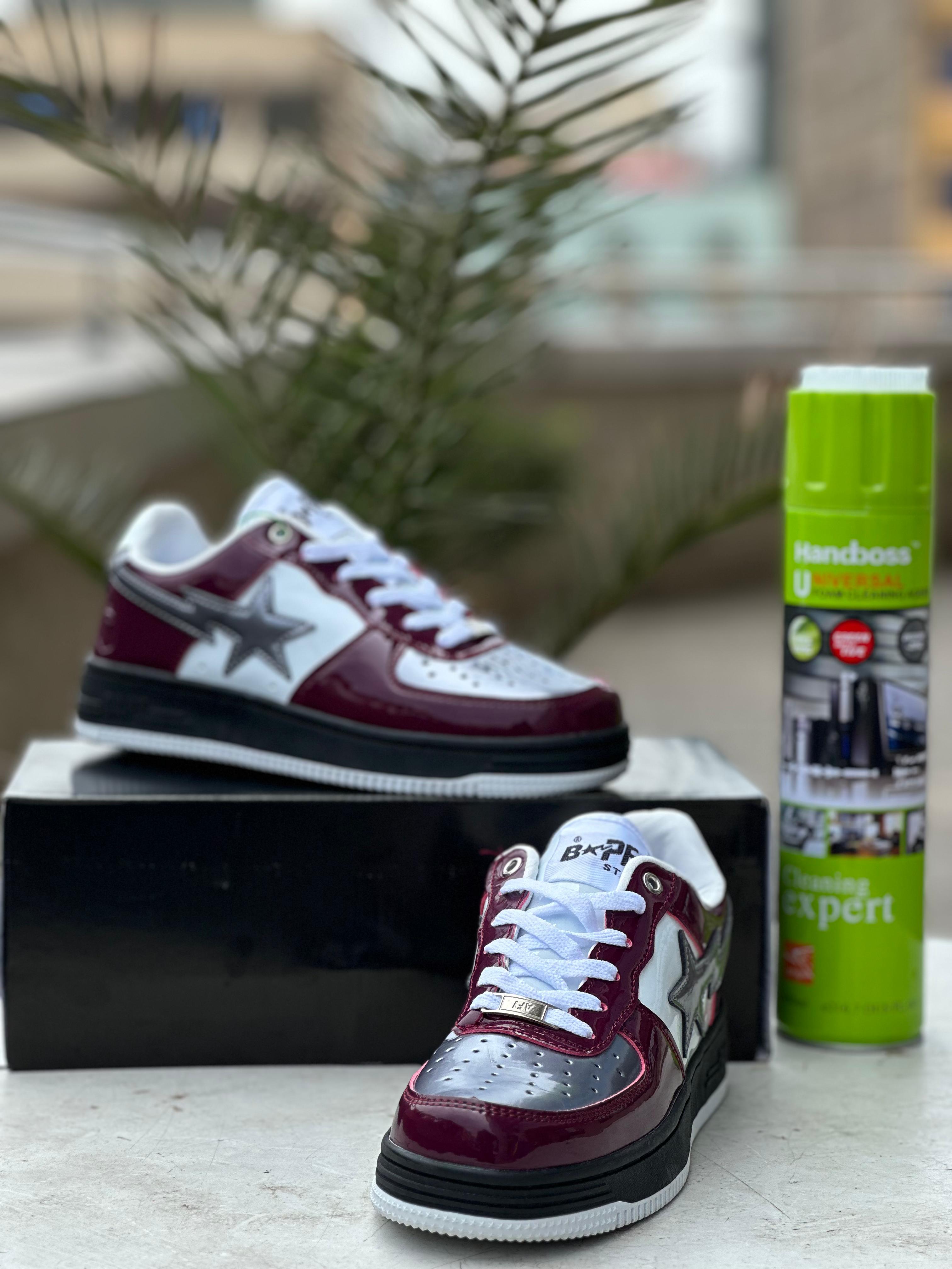 Bapesta Low – Maroon/White