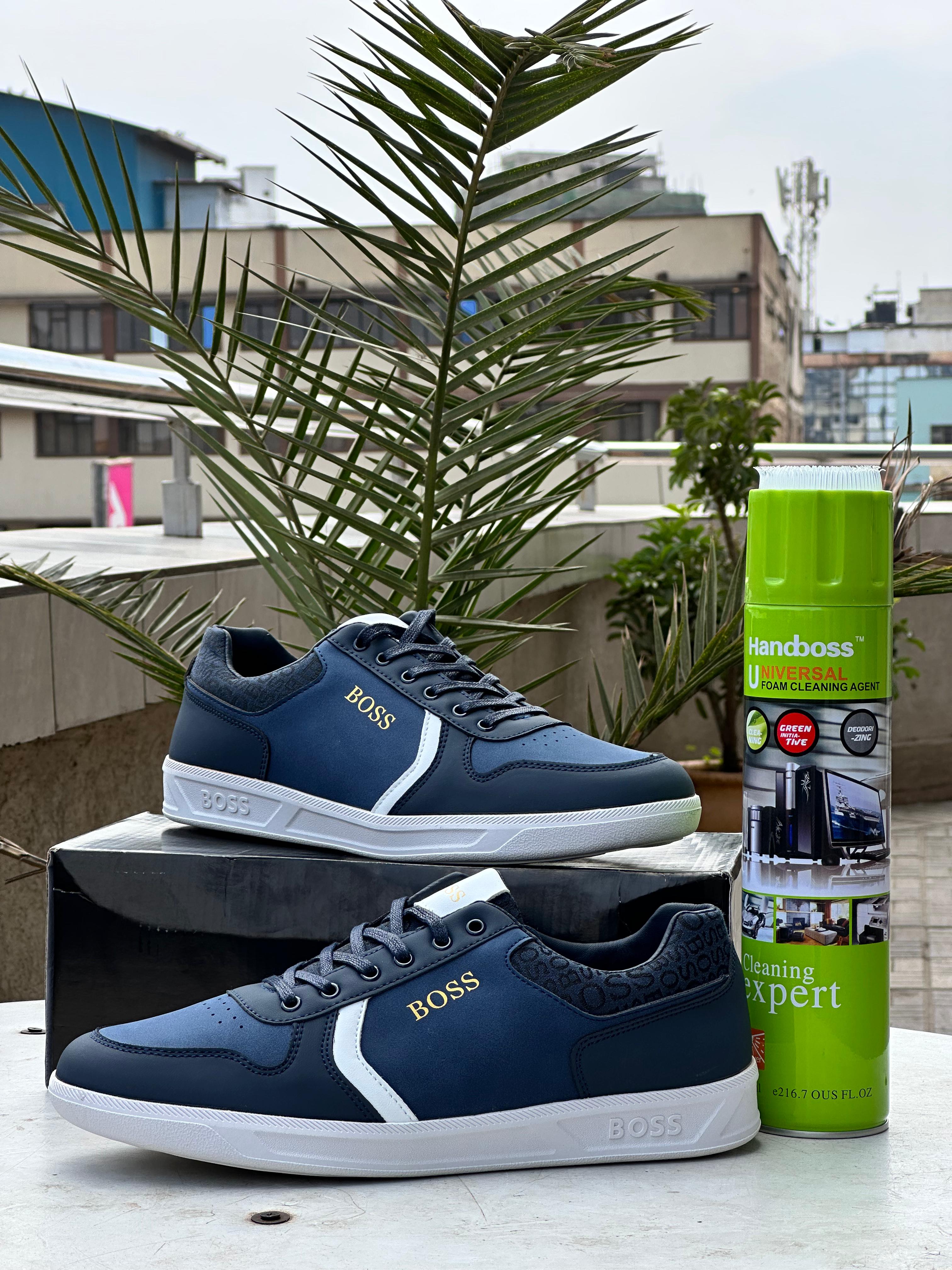 BOSS Casual Sneakers – Navy Blue with White Detail