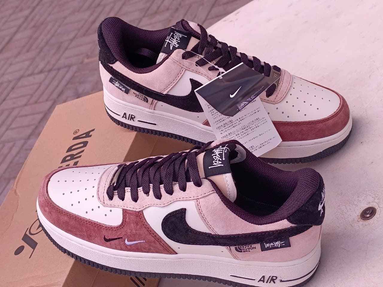 Nike Air Force 1 x Stussy x The North Face – Pink/Black Suede Edition