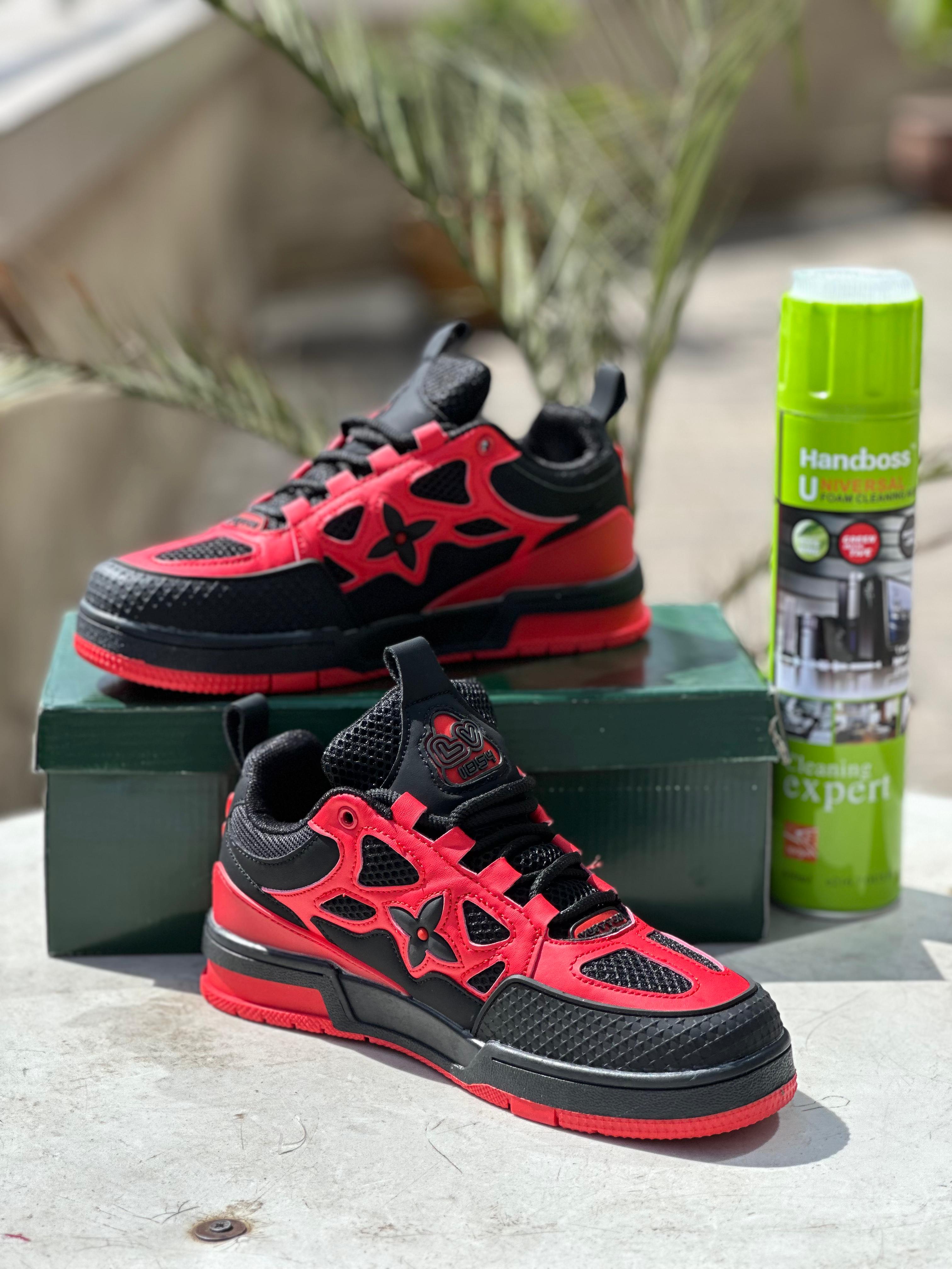 Louis Vuitton Skater Black Red Sneakers