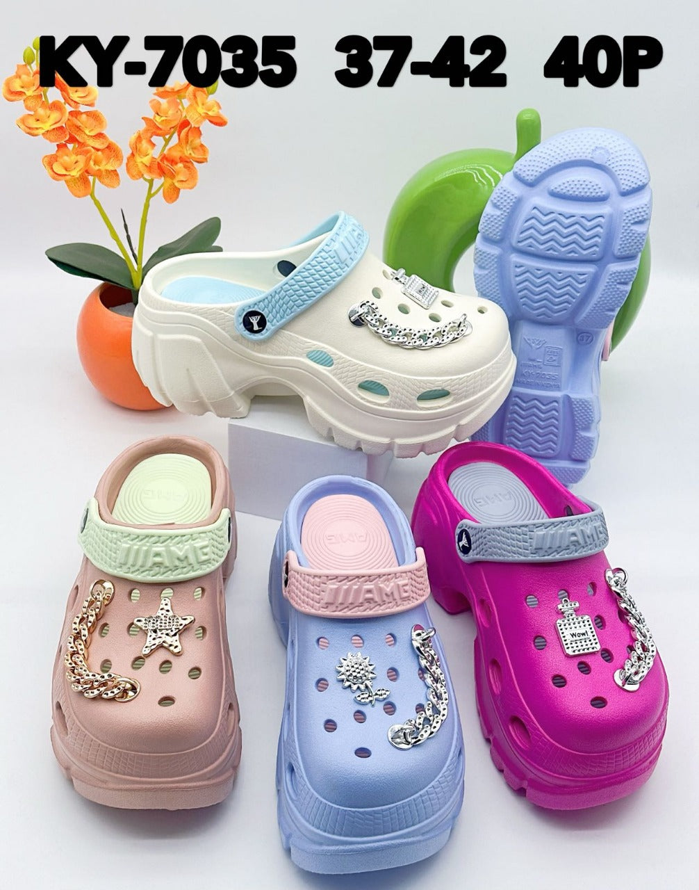 KY-7035- AMG Fashion Platform Clogs