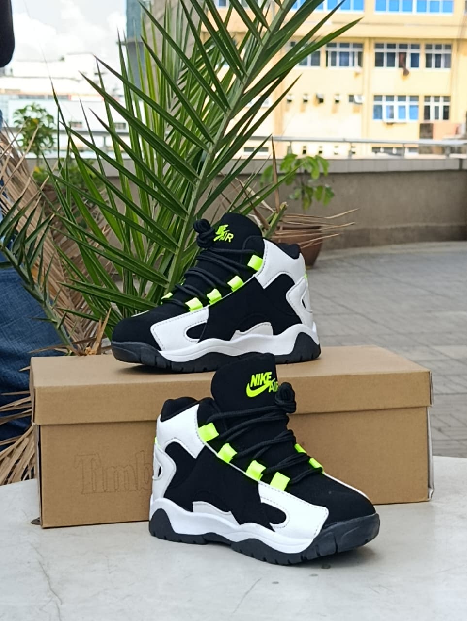Kids Nike Air '96 Retro-White, Green, Black Sneakers