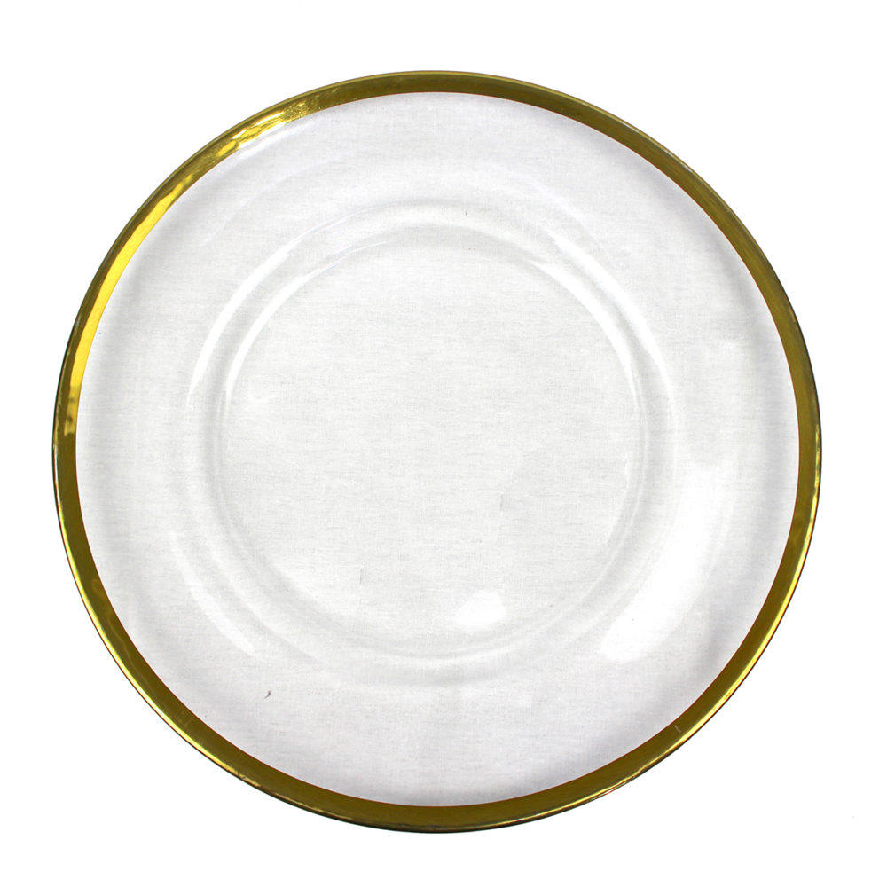 10-Inch Fruit Plates with Gold Edge (Set of 6)