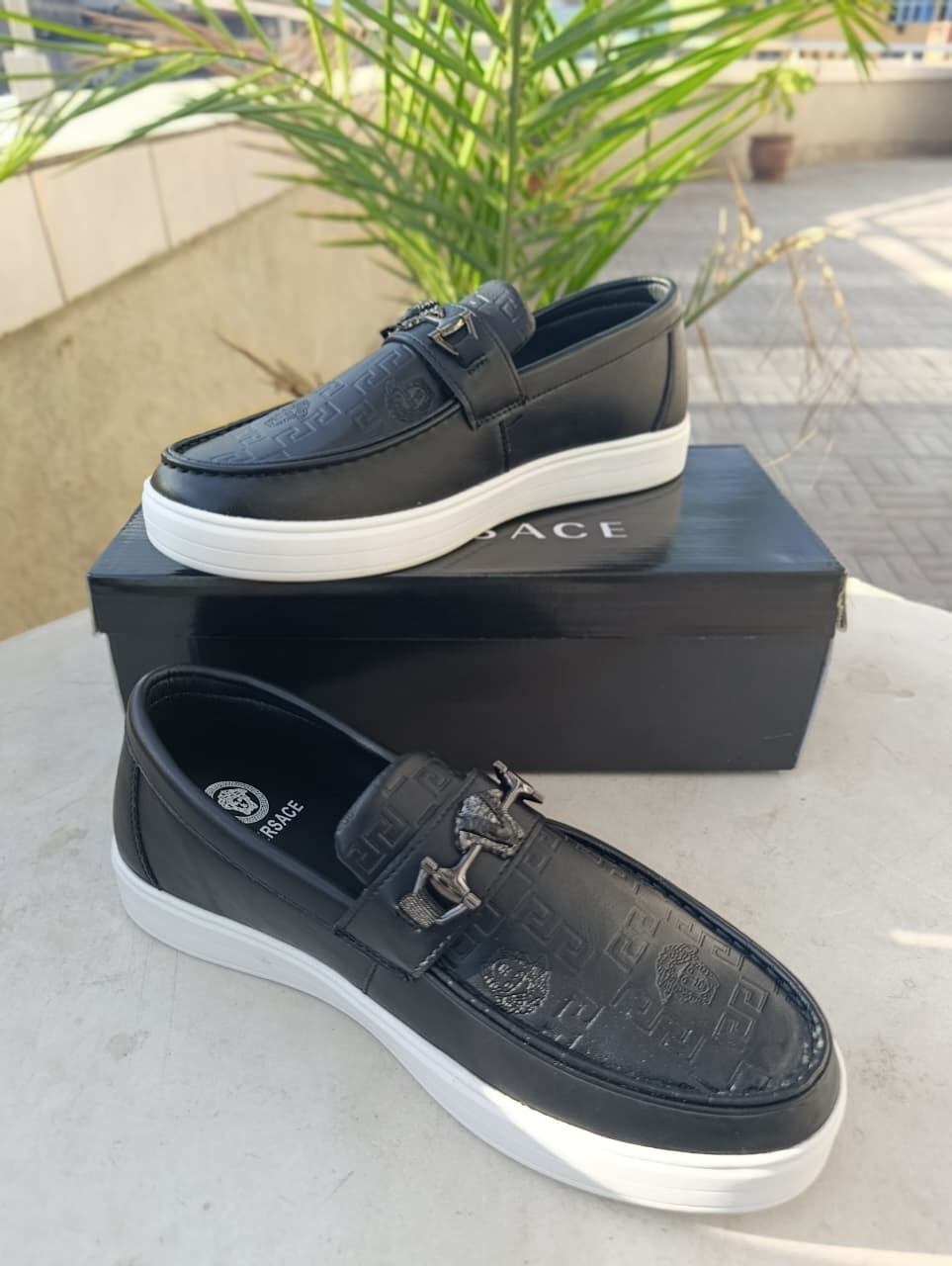 Versace Platform Loafers- Black Casual sneakers