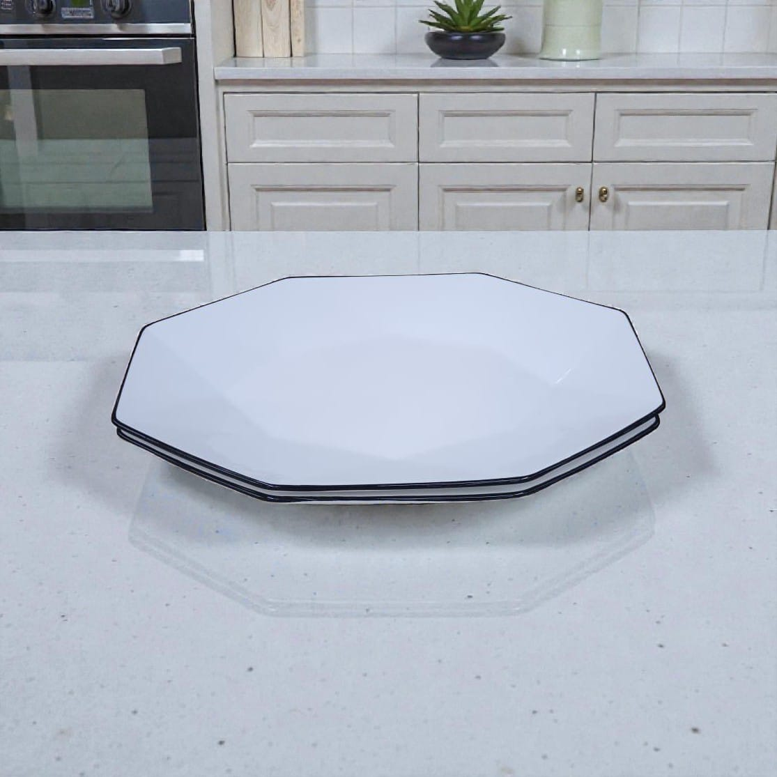 12-Inch Octagonal Ceramic Plate JS-87 Kenya | Hii Style by Shiquo