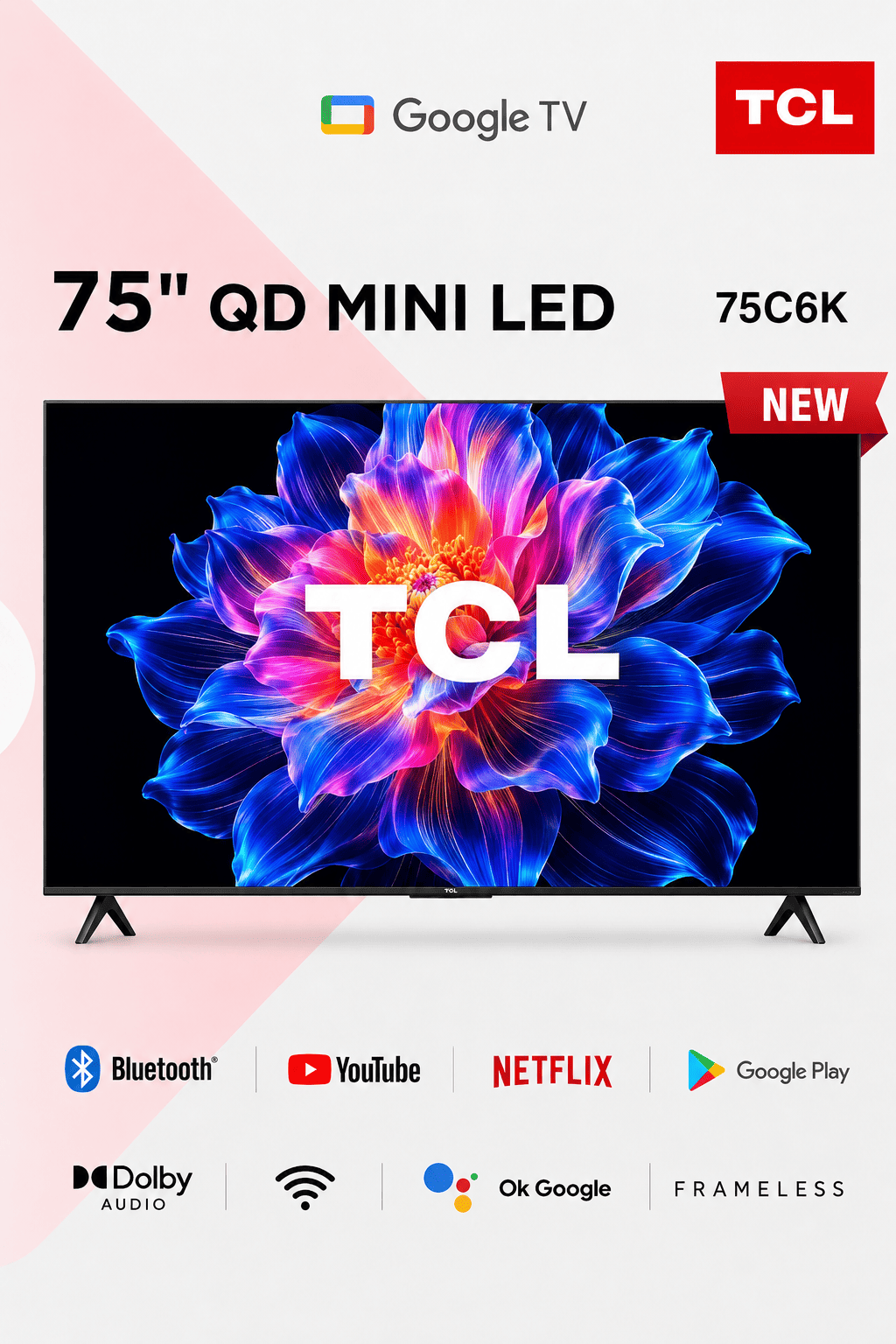 TCL 75C6K 75-Inch QD Mini LED 4K Google TV
