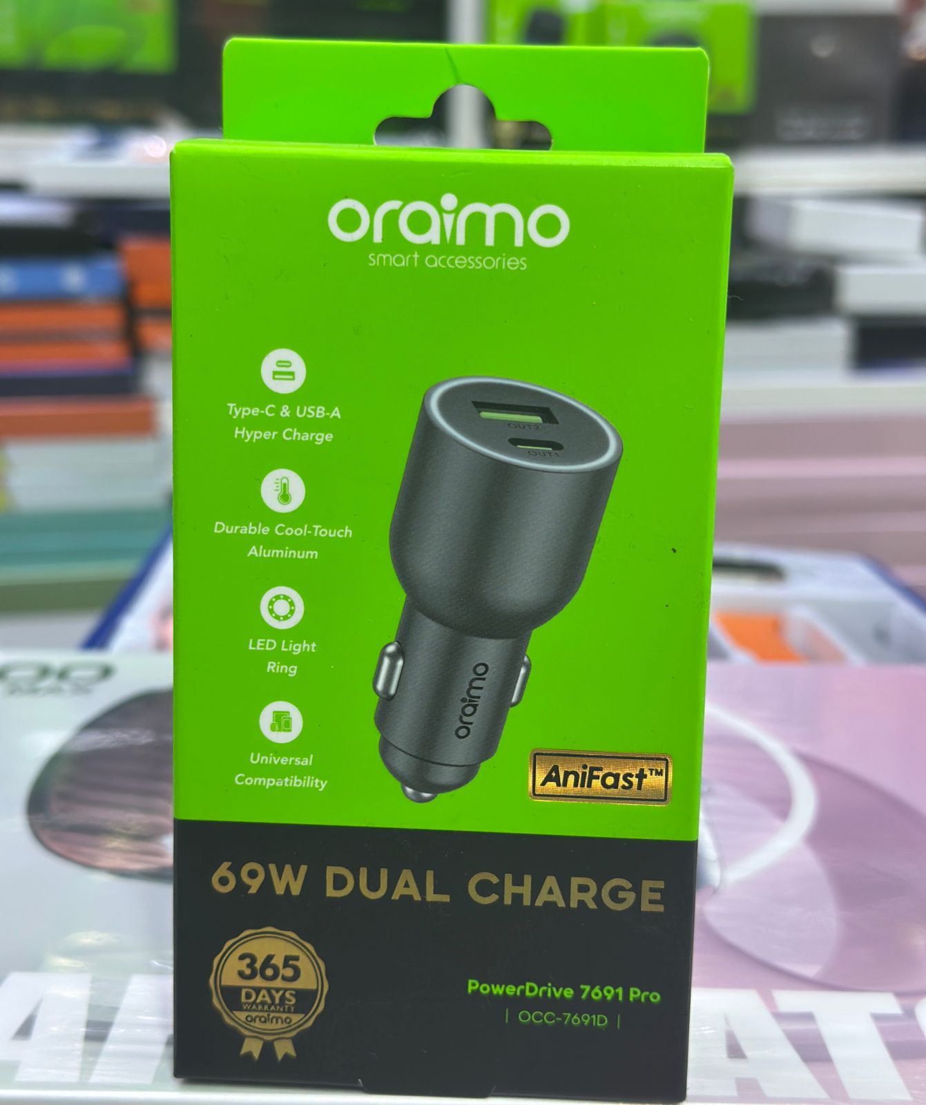 Oraimo PowerDrive 7691 Pro 69W Dual Car Charger | Hii Style by Shiquo