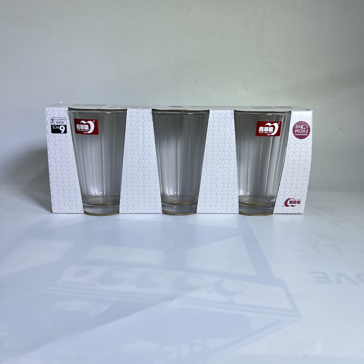 Deli Glassware Ribbed 6-Piece Deli Glass Fluted Highball Set | 180ml Ribbed Water & Juice ...