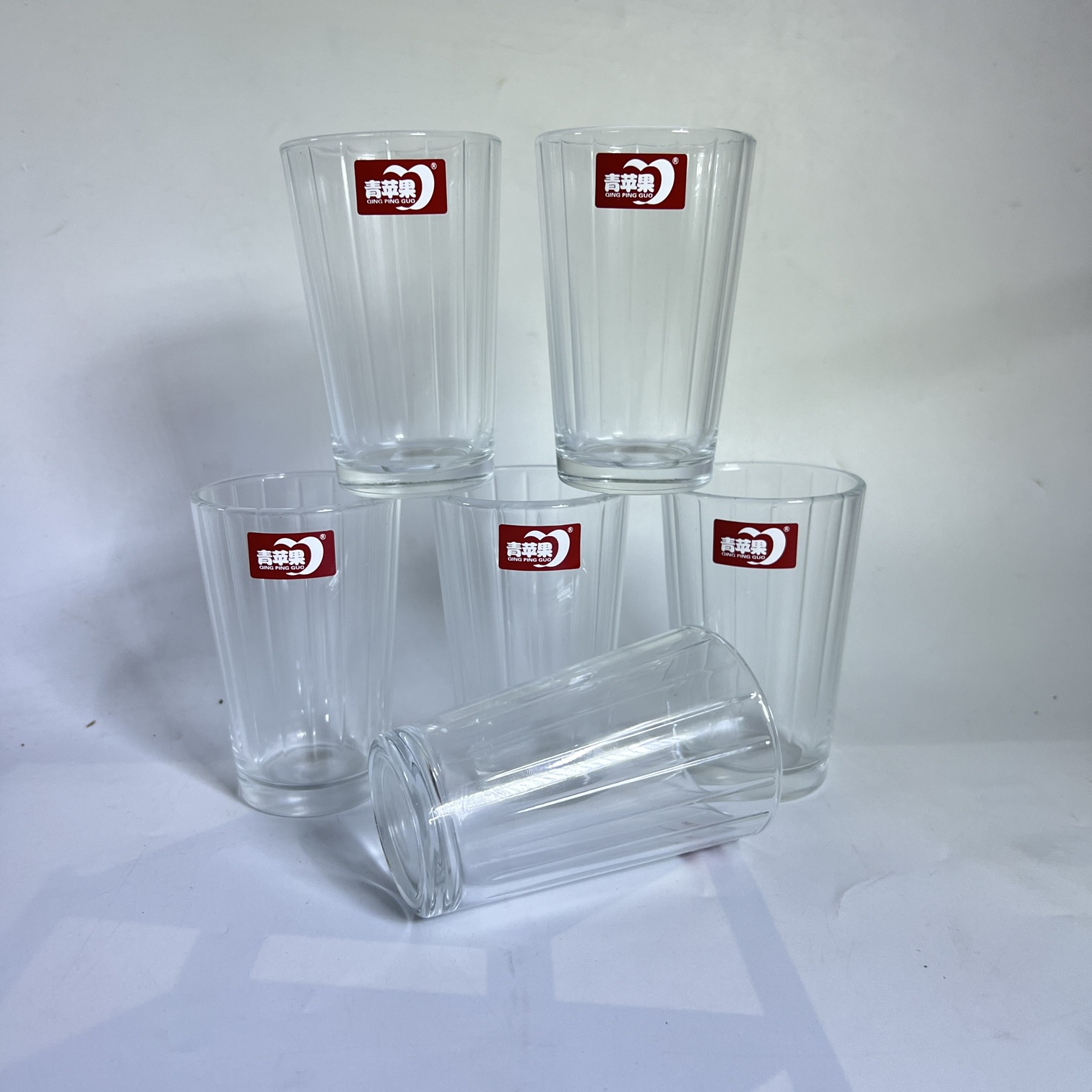 Deli Glassware Ribbed 6-Piece Deli Glass Fluted Highball Set | 180ml Ribbed Water & Juice ...