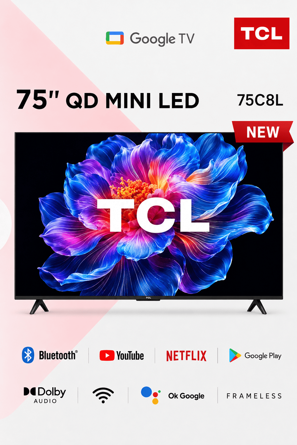 TCL 75C8L 75-Inch QD Mini LED 4K Google TV