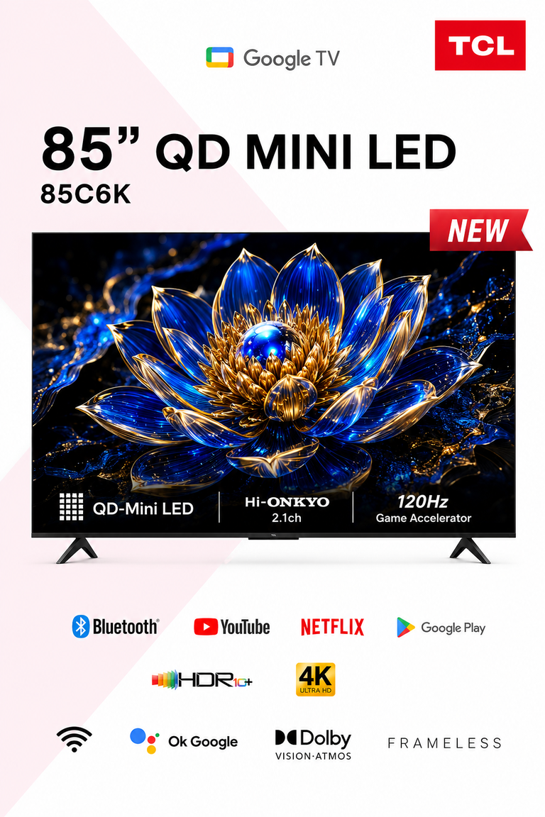TCL 85C6K 85-Inch QD Mini LED 4K Google TV