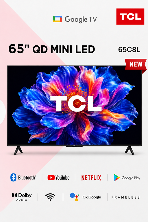 TCL 65C8L 65 Inch QD Mini LED Google TV Frameless Smart Television