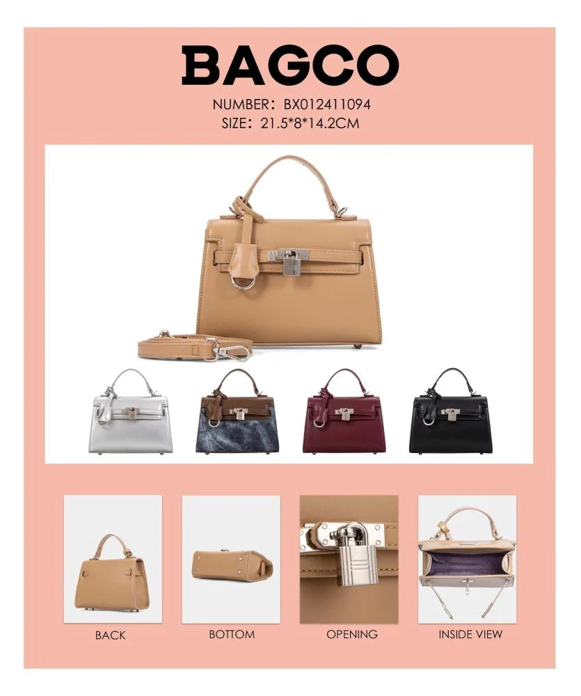 BAGCO Mini Top-Lock Structured Satchel