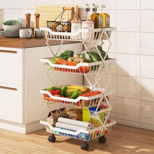 4-Tier Collapsible Fruit and Vegetable Basket Stand