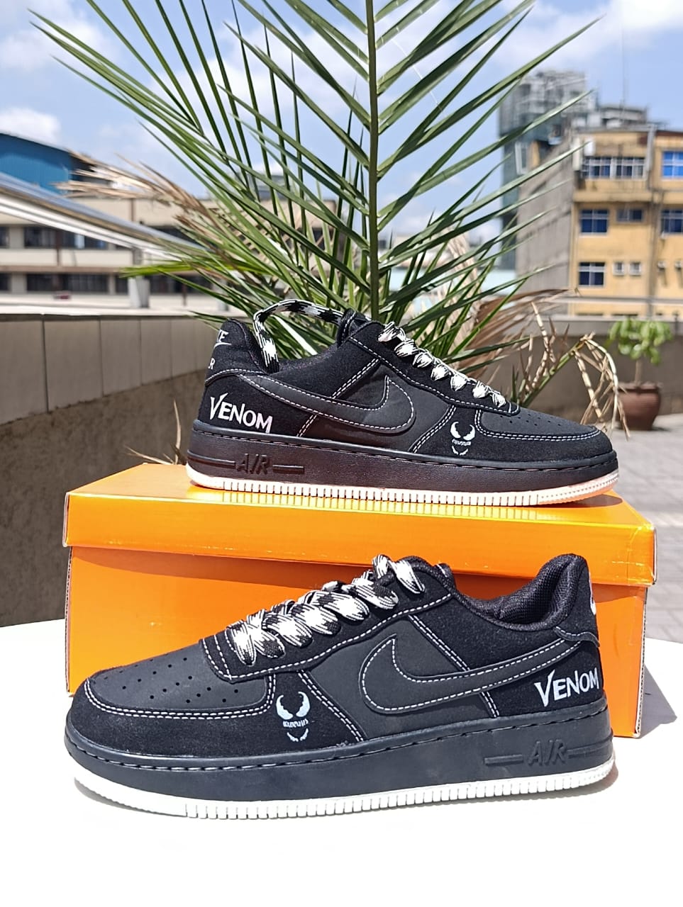 Custom Nike Air Force 1 Low Venom Theme Shoes.